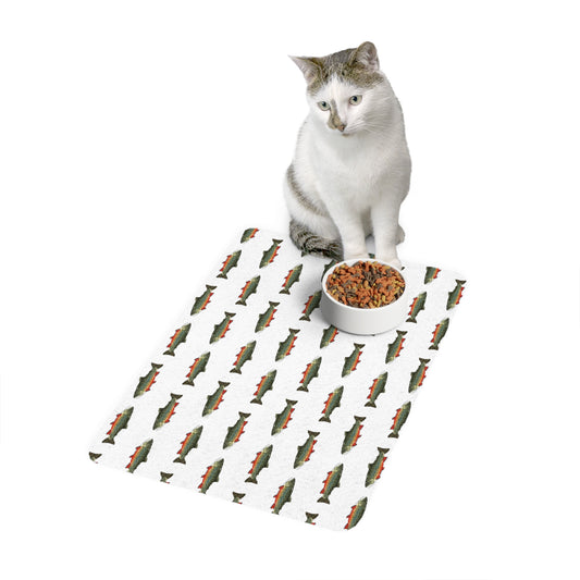 Fish Pattern Pet Food Mat, Cat Dog Bowl Mat, Kitchen Decor for Pet Lovers, Non-Slip Feeding Mat, Unique Gift Idea