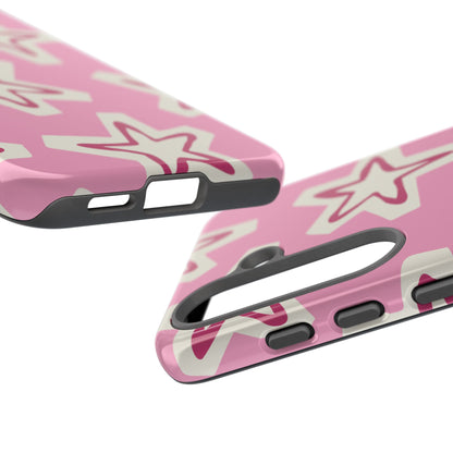 Starry Pink Phone Case | Tough Cases for Trendy Protection, Cute Gift, Fun Design, Holiday Match, Everyday Use