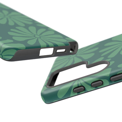 Stylish iPhone Case, Floral Phone Cover, Tough Phone Cases, Green Daisy Design, Unique Gift for Her, Spring Accessories