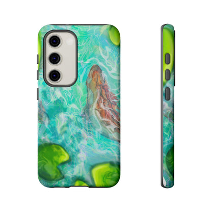 Watercolor Phone Case, Nature Lover Gift, Tough Phone Cover, Phone Accessory, Unique Design for Spring/Summer, Lily Pad, Fish Pond