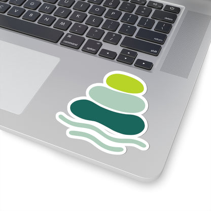 Serene Nature Kiss-Cut Stickers for Mindfulness, Laptop Decor, Water Bottle Art, Eco-Friendly, Gift for Nature Lovers