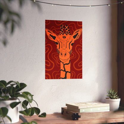 Artistic Giraffe Poster, Vibrant Animal Wall Art, Bohemian Home Decor, Unique Gift for Zoo Lovers, Wildlife Enthusiast Wall Print