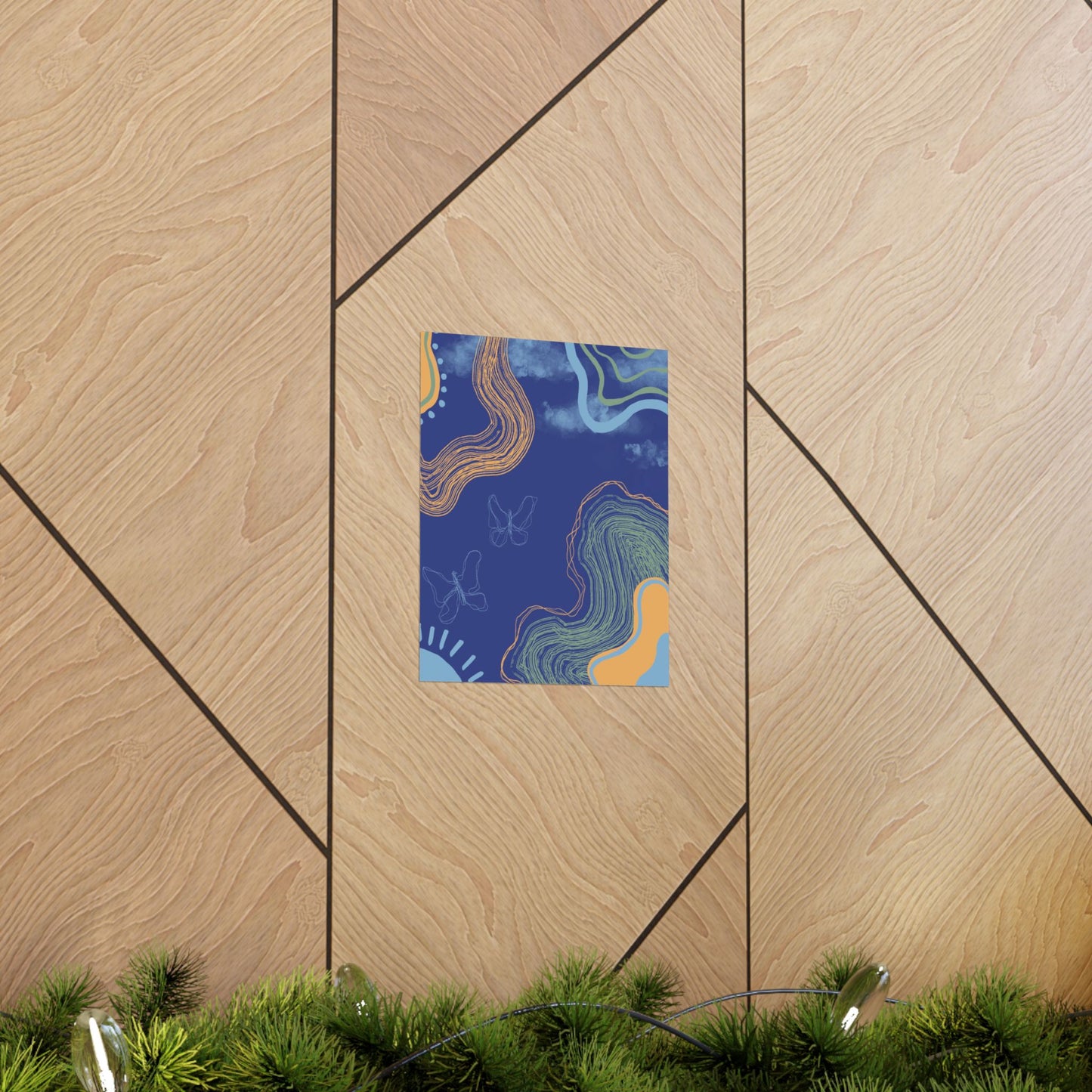 Artistic Butterfly Wall Poster, Abstract Home Decor, Bohemian Wall Art, Unique Gift, Colorful Room Accent, Modern Aesthetic Print