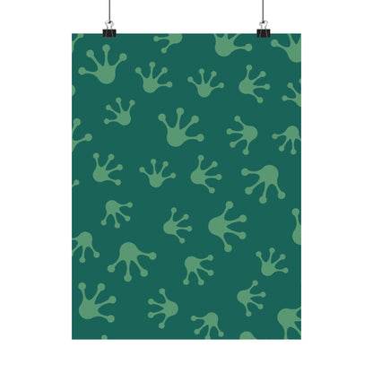 Frog Splash Art Prints, Fun Wall Decor for Kids, Nursery Room Accent, Green Frog Pattern Posters, Gift for Frog Lovers