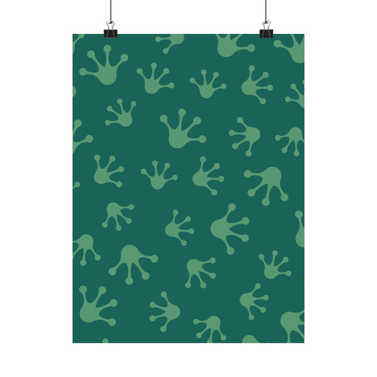 Frog Splash Art Prints, Fun Wall Decor for Kids, Nursery Room Accent, Green Frog Pattern Posters, Gift for Frog Lovers