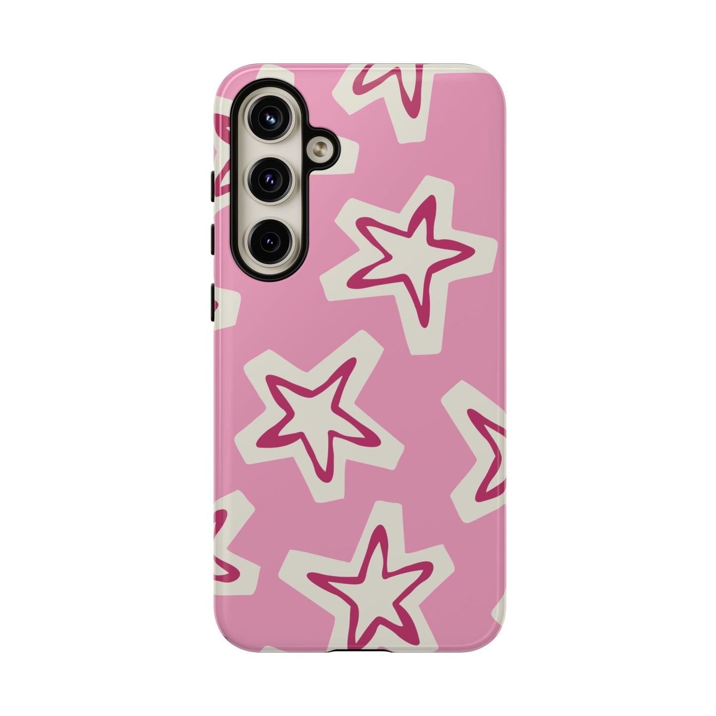 Starry Pink Phone Case | Tough Cases for Trendy Protection, Cute Gift, Fun Design, Holiday Match, Everyday Use