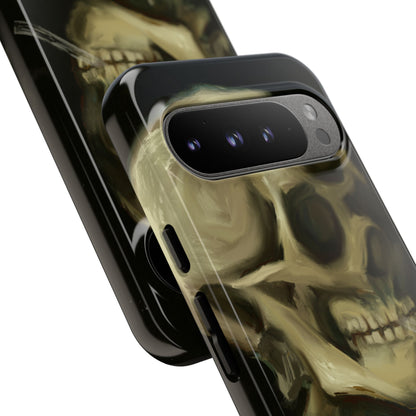 Skull Phone Case - Tough Cases, Macabre Style, Unique Accessories, Perfect for Halloween, Gothic Decor, Edgy Gift Idea | Van Gogh Reimagined, Abstract Twist on  Van Gogh's Skeleton with Burning Cigarette