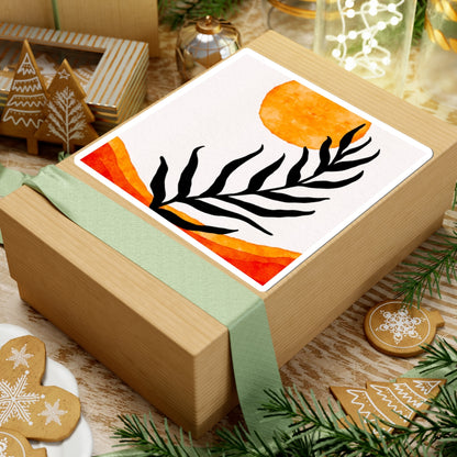 Sunset Leaf Kiss-Cut Stickers for Aesthetic Decor, Laptop Stickers, Journal Accessories, Floral Art, Gifts for Nature Lovers
