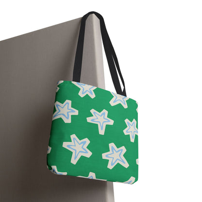 Starry Green AOP Tote Bag | Stylish Grocery Tote, Eco-Friendly Bag, Beach Bag, Weekend Getaway, Custom Design