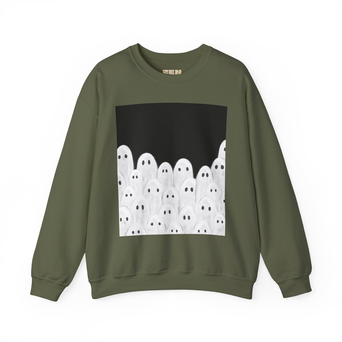 Painted Ghosts Crewneck | Cozy Sweatshirt, Perfect for Halloween, Fall, and Spooky Season