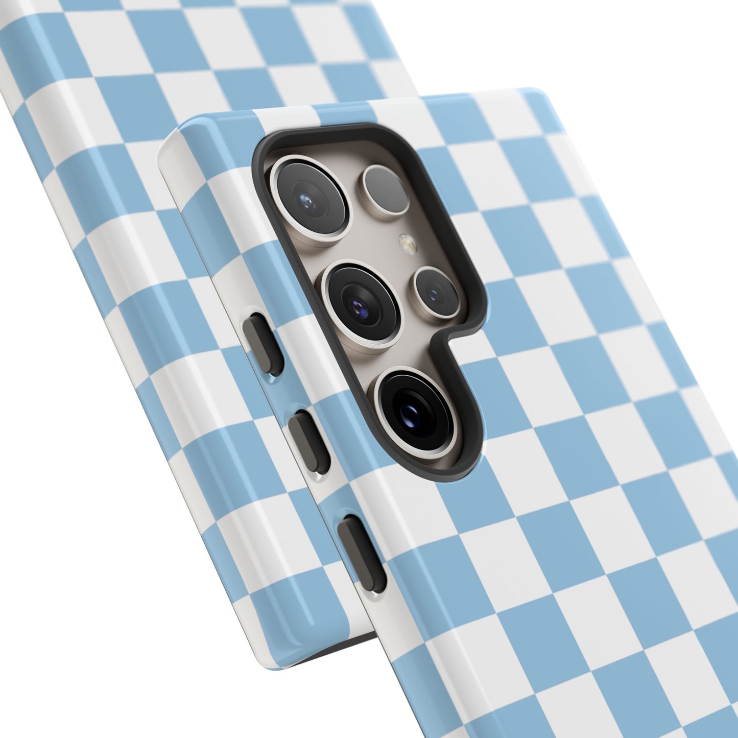 Blue Checkered Phone Case, Tough Phone Cover, Stylish Mobile Protector, Unique Gift for Him/Her, Trendy Accessories for Holidays