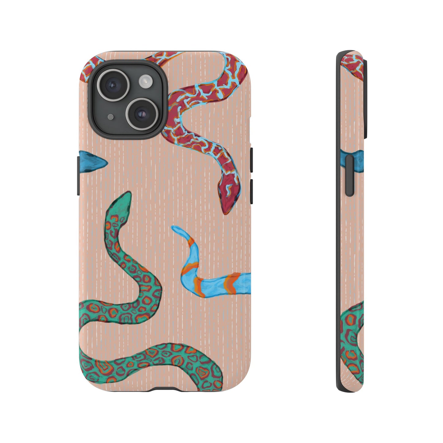 Colorful Snake Phone Case, Tough Phone Case, Unique Phone Cover, Animal Print Case, Gifts for Her, Trendy Accessories