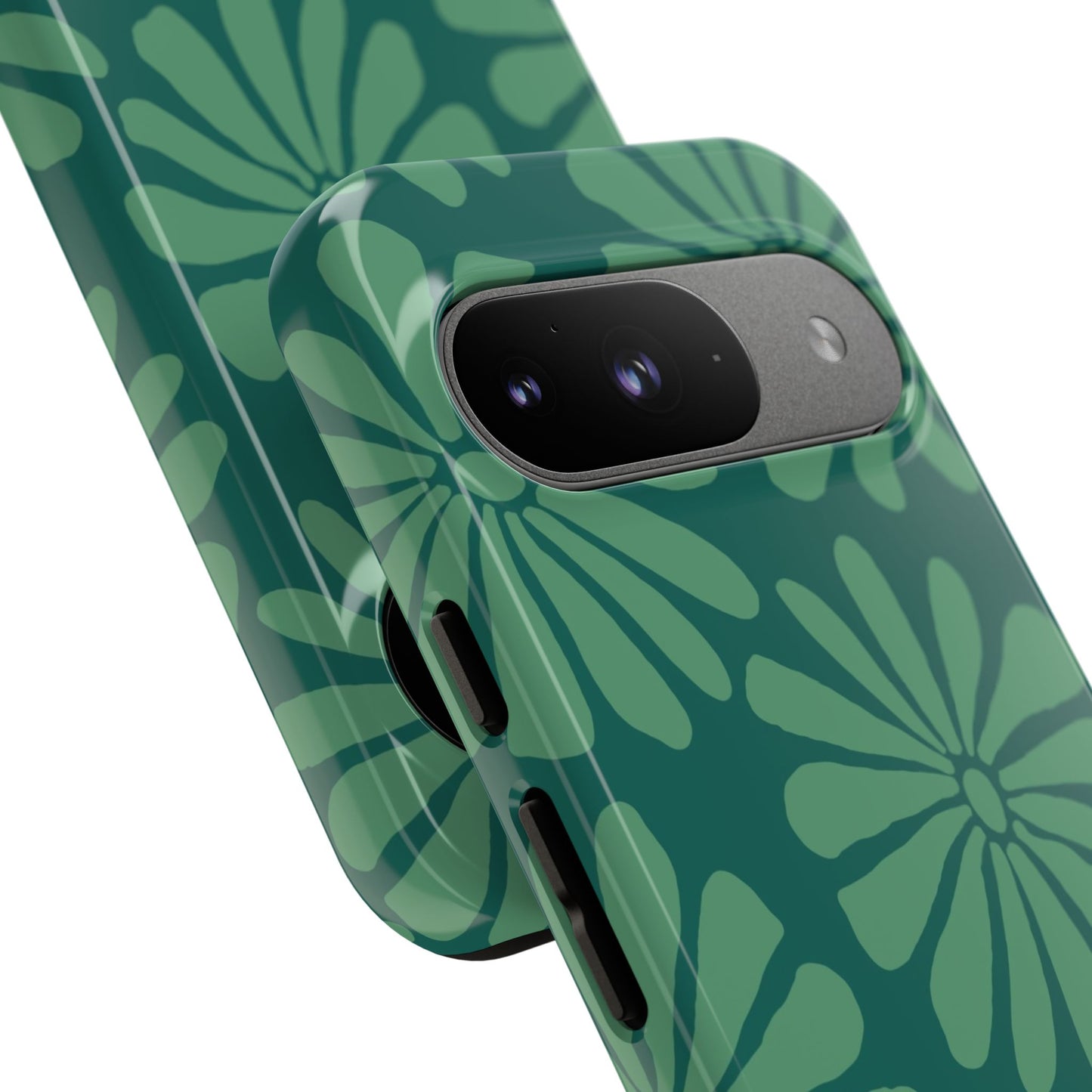 Stylish iPhone Case, Floral Phone Cover, Tough Phone Cases, Green Daisy Design, Unique Gift for Her, Spring Accessories