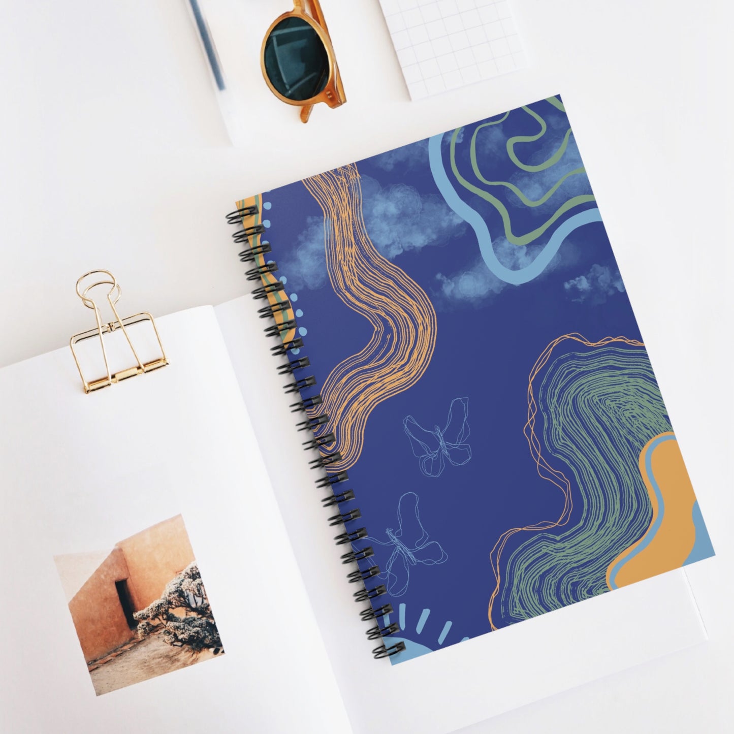 Artistic Spiral Notebook - Creative Writing, Journaling, Note-taking, Gift for Students, Butterfly Design