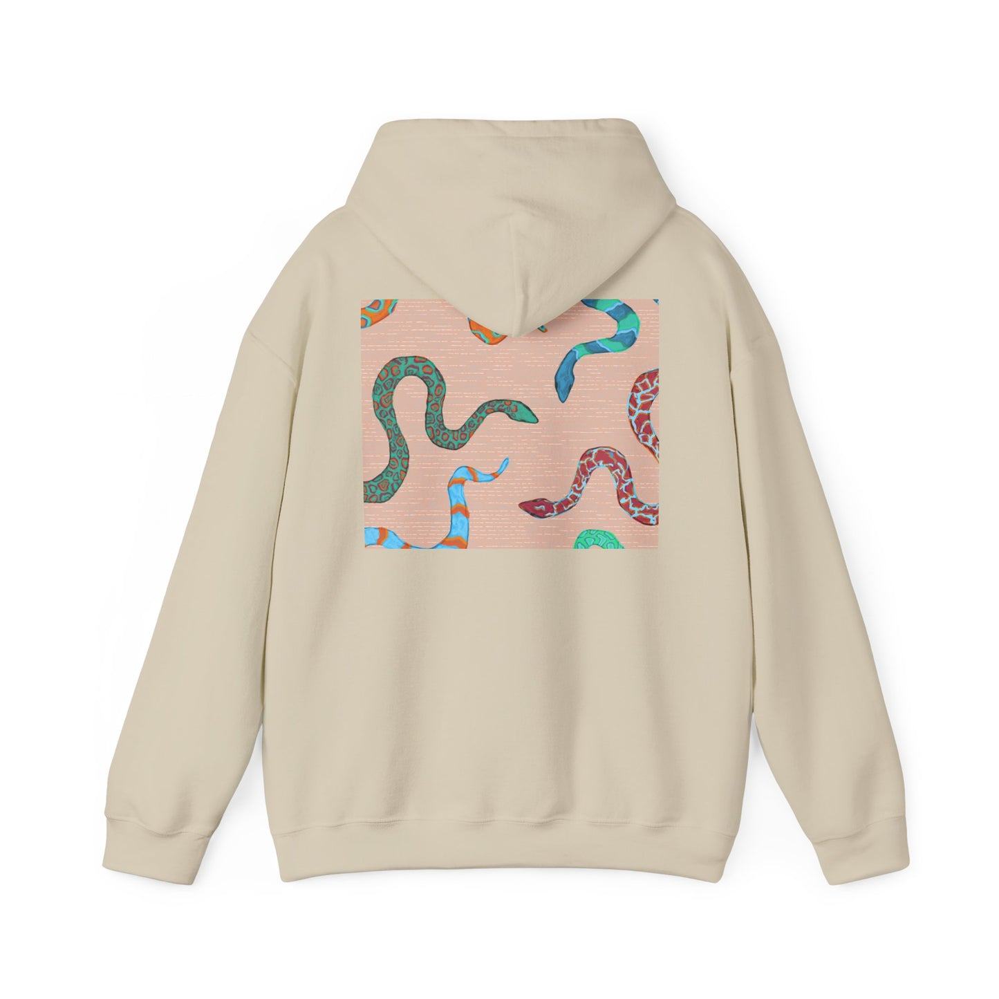 Vibrant Unisex Hoodie with Zen Frog and Snake Design, Cool Gift for Nature Lovers, Casual Wear for All Occasions, Gift for Her, Cool Hoodies