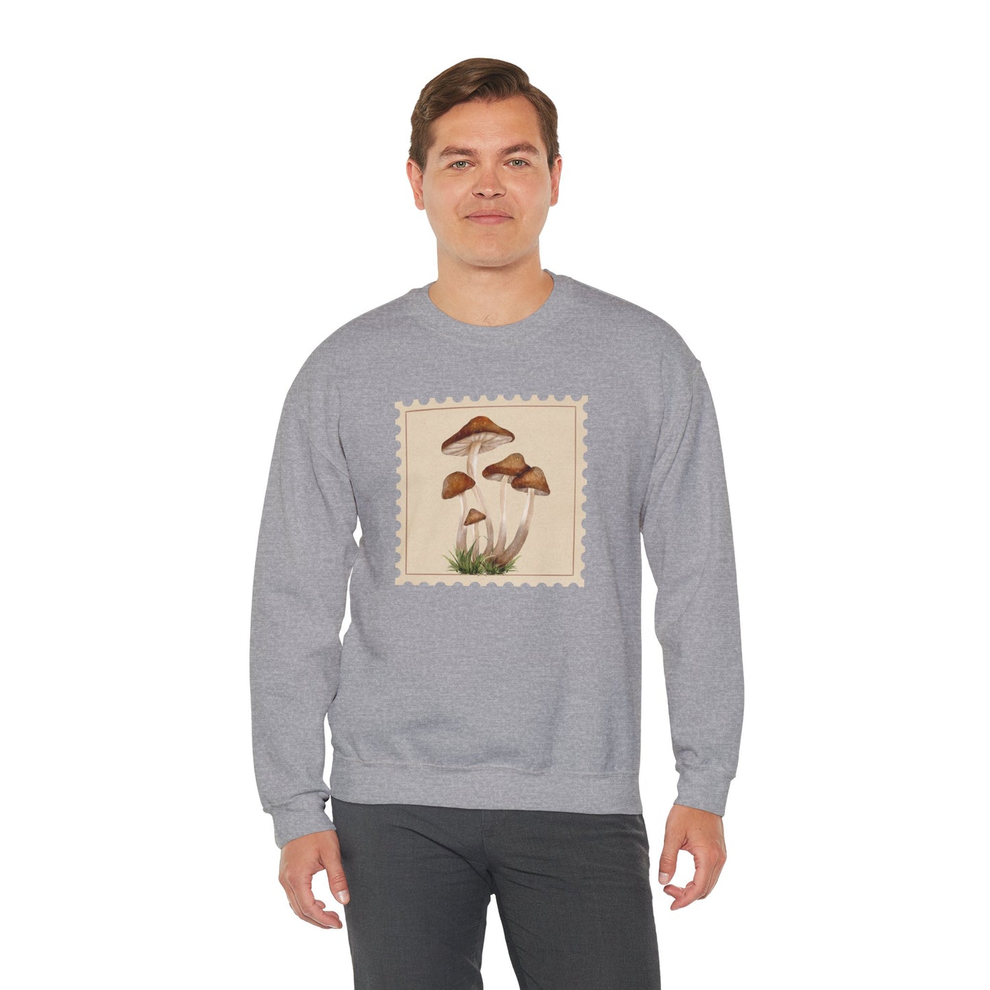 Mushroom Vibes Unisex Crewneck Sweatshirt - Cozy Fashion, Nature Lover Gift, Fall Outfit, Eco-Friendly Style, Perfect for Autumn, Artsy Sweatshirts, Premium, Nature-inspired Crewnecks
