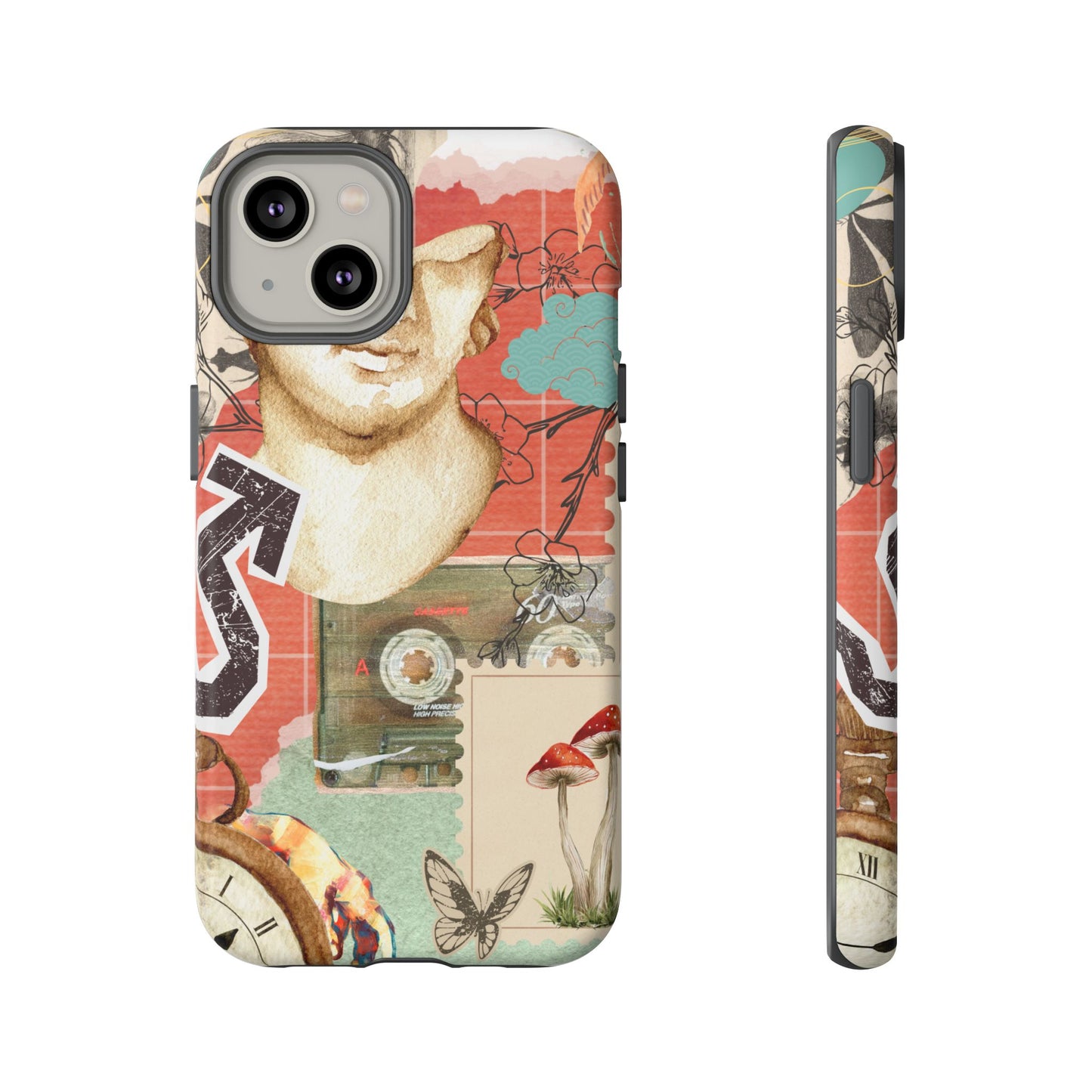 Artistic iPhone Case, Tough Cases with Vintage Design, Unique Phone Cover, Gift for Art Lovers, Protective Case for All Occasions, Vintage Collage Art