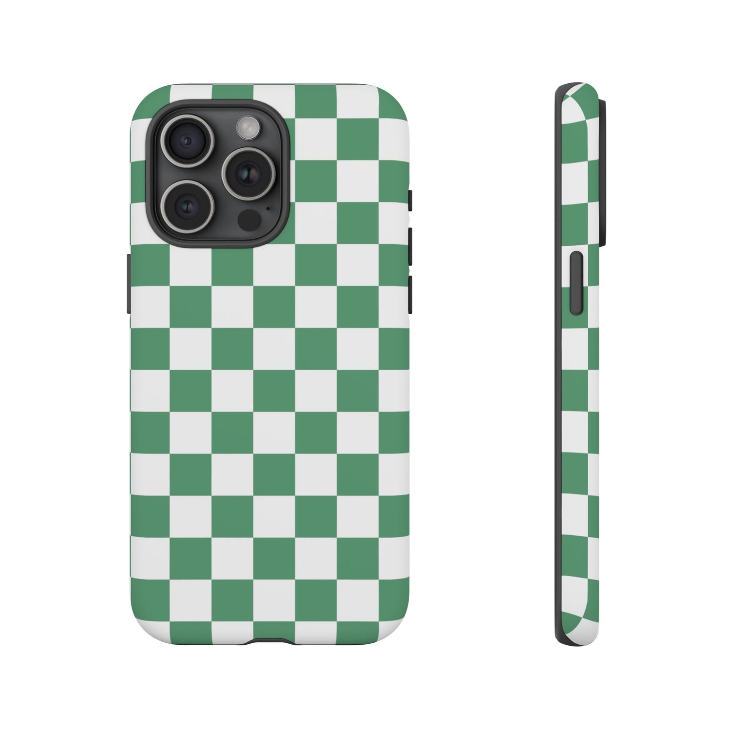 Stylish Phone Case - Green Checker Print, Trendy Phone Cover, Unique Gift, Modern Accessories, Eco-Friendly Case