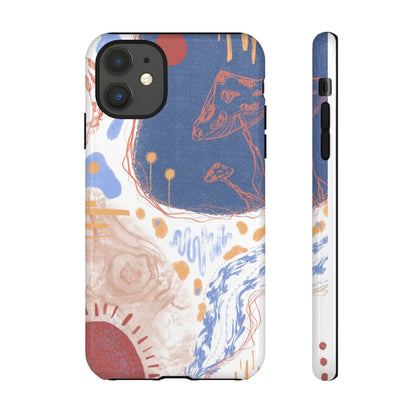 Artistic Phone Case with Abstract Design, Tough Phone Case, Unique Gift, Trendy Accessories, Modern Art Case, Stylish Tech Gear