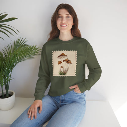 Mushroom Vibes Unisex Crewneck Sweatshirt - Cozy Fashion, Nature Lover Gift, Fall Outfit, Eco-Friendly Style, Perfect for Autumn, Artsy Sweatshirts, Premium, Nature-inspired Crewnecks