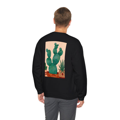 Cactus Art Crewneck Sweatshirt - Cozy unisex pullover, perfect for plant lovers, everyday wear, gifts for him/her, and casual outings