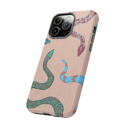Colorful Snake Phone Case, Tough Phone Case, Unique Phone Cover, Animal Print Case, Gifts for Her, Trendy Accessories