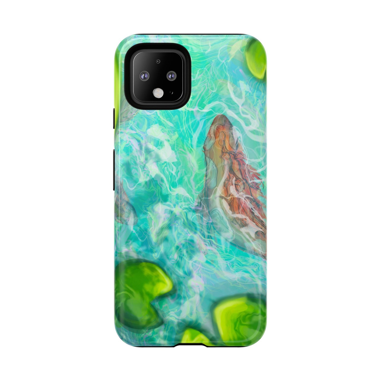 Watercolor Phone Case, Nature Lover Gift, Tough Phone Cover, Phone Accessory, Unique Design for Spring/Summer, Lily Pad, Fish Pond