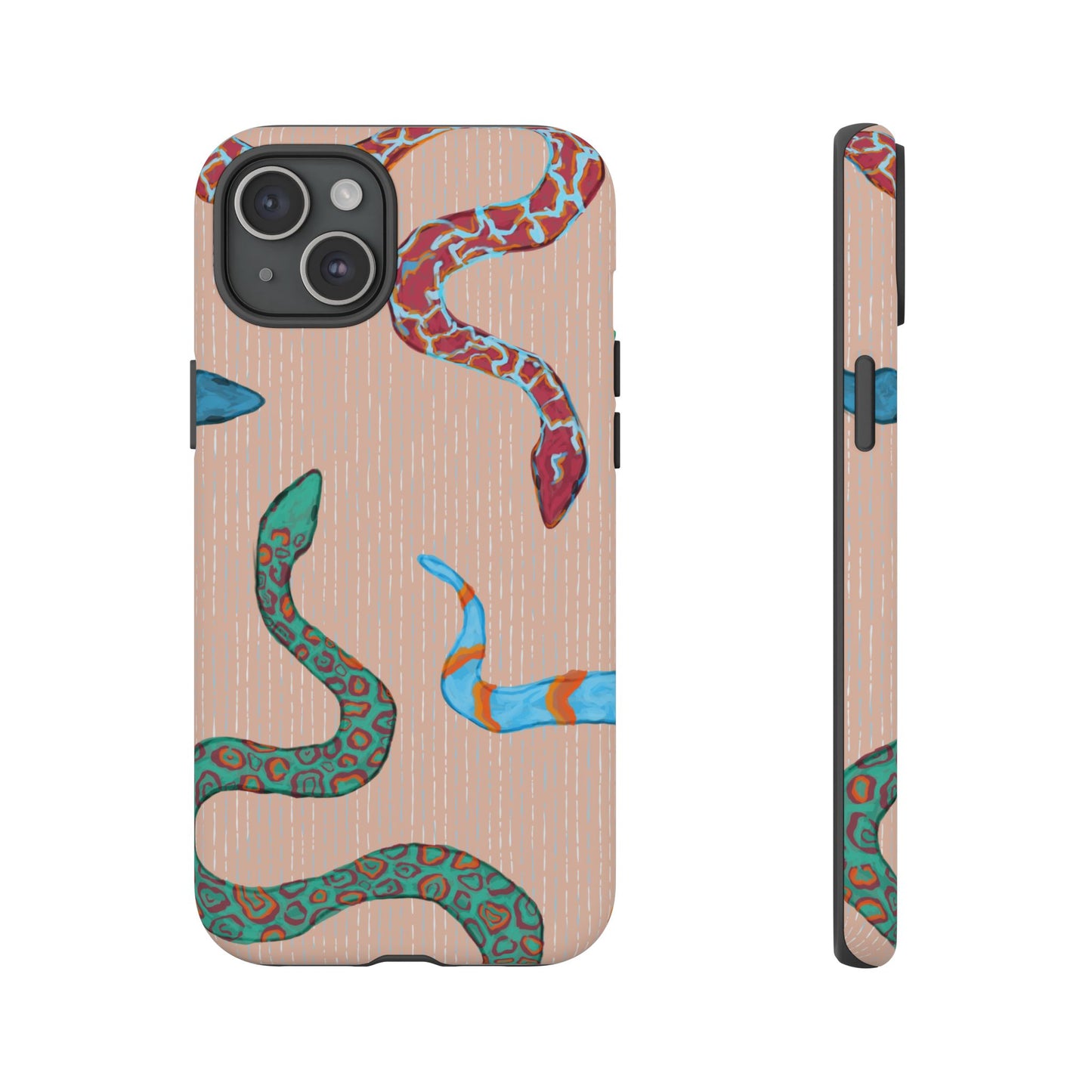 Colorful Snake Phone Case, Tough Phone Case, Unique Phone Cover, Animal Print Case, Gifts for Her, Trendy Accessories