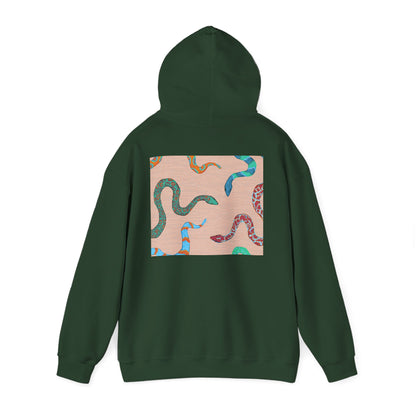 Vibrant Unisex Hoodie with Zen Frog and Snake Design, Cool Gift for Nature Lovers, Casual Wear for All Occasions, Gift for Her, Cool Hoodies