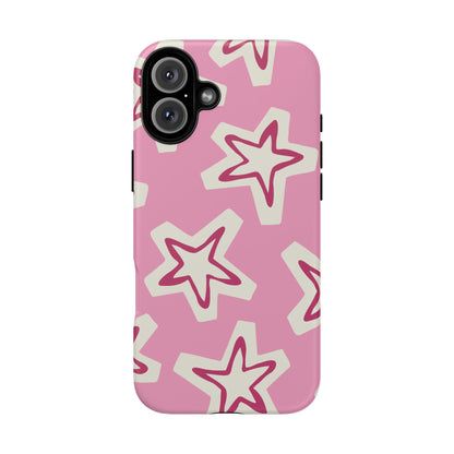 Starry Pink Phone Case | Tough Cases for Trendy Protection, Cute Gift, Fun Design, Holiday Match, Everyday Use
