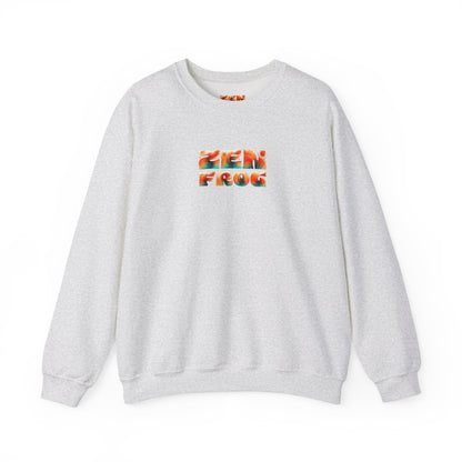 Zen Frog Crewneck Sweatshirt | Cozy Unisex Pullover for Relaxation, Ideal Gift for Nature Lovers, Perfect for Lounging and Casual Outings, Moon, Gift for Him, Gift for Her