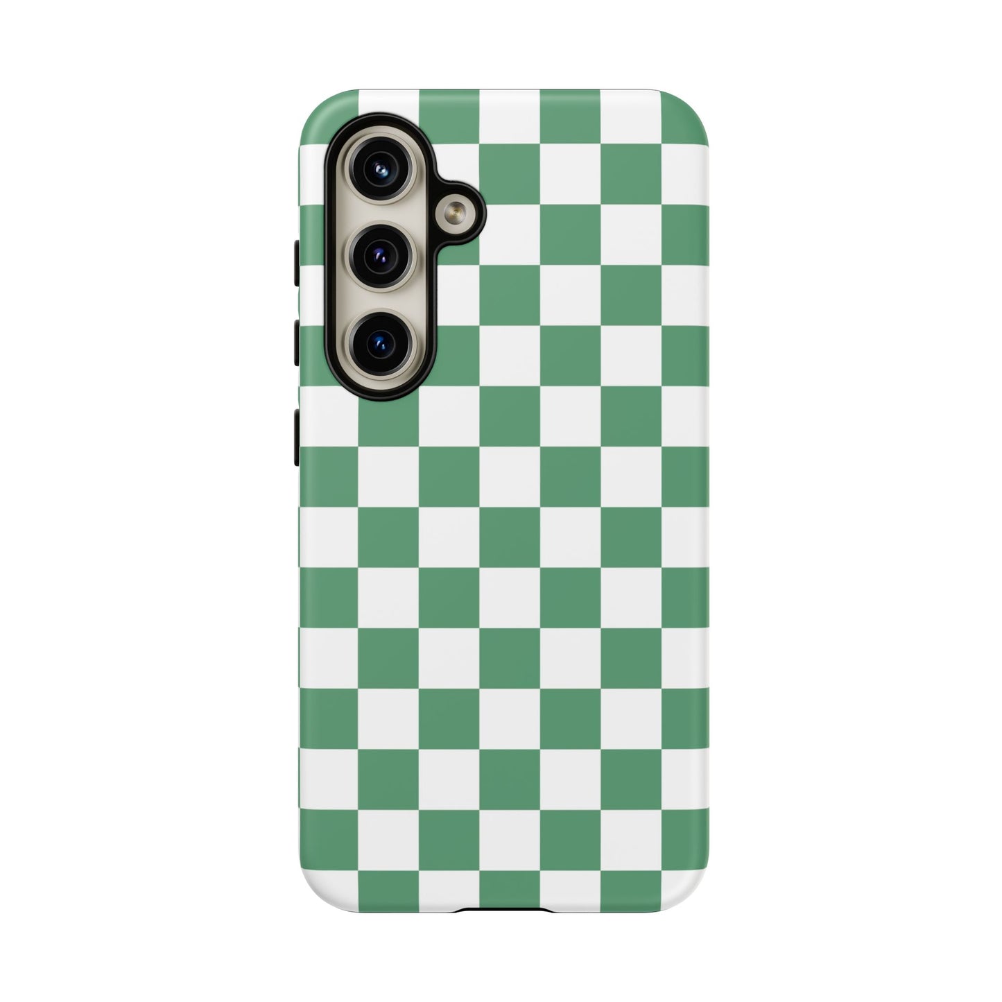 Stylish Phone Case - Green Checker Print, Trendy Phone Cover, Unique Gift, Modern Accessories, Eco-Friendly Case