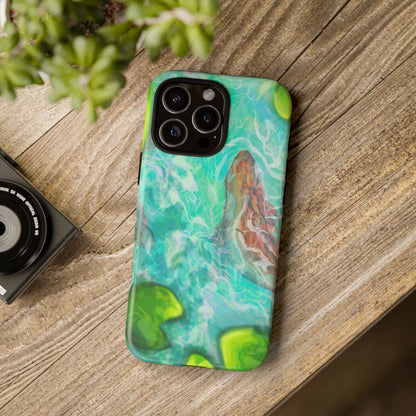 Watercolor Phone Case, Nature Lover Gift, Tough Phone Cover, Phone Accessory, Unique Design for Spring/Summer, Lily Pad, Fish Pond