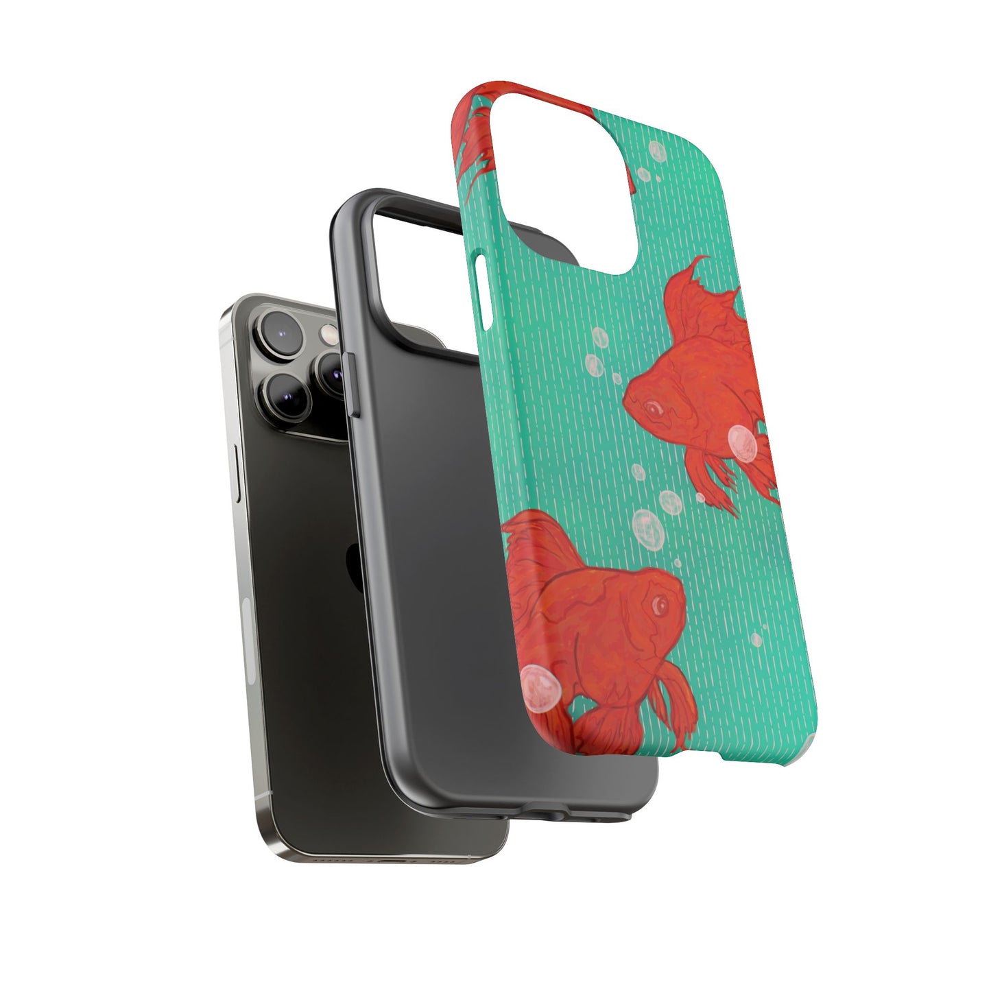 Vibrant Goldfish Phone Case, Colorful iPhone Cover, Ocean Vibe Accessory, Unique Gift for Fish Lovers, Cute Phone Cases