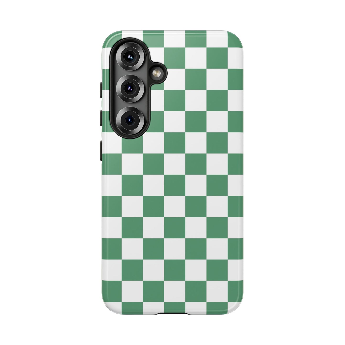 Stylish Phone Case - Green Checker Print, Trendy Phone Cover, Unique Gift, Modern Accessories, Eco-Friendly Case