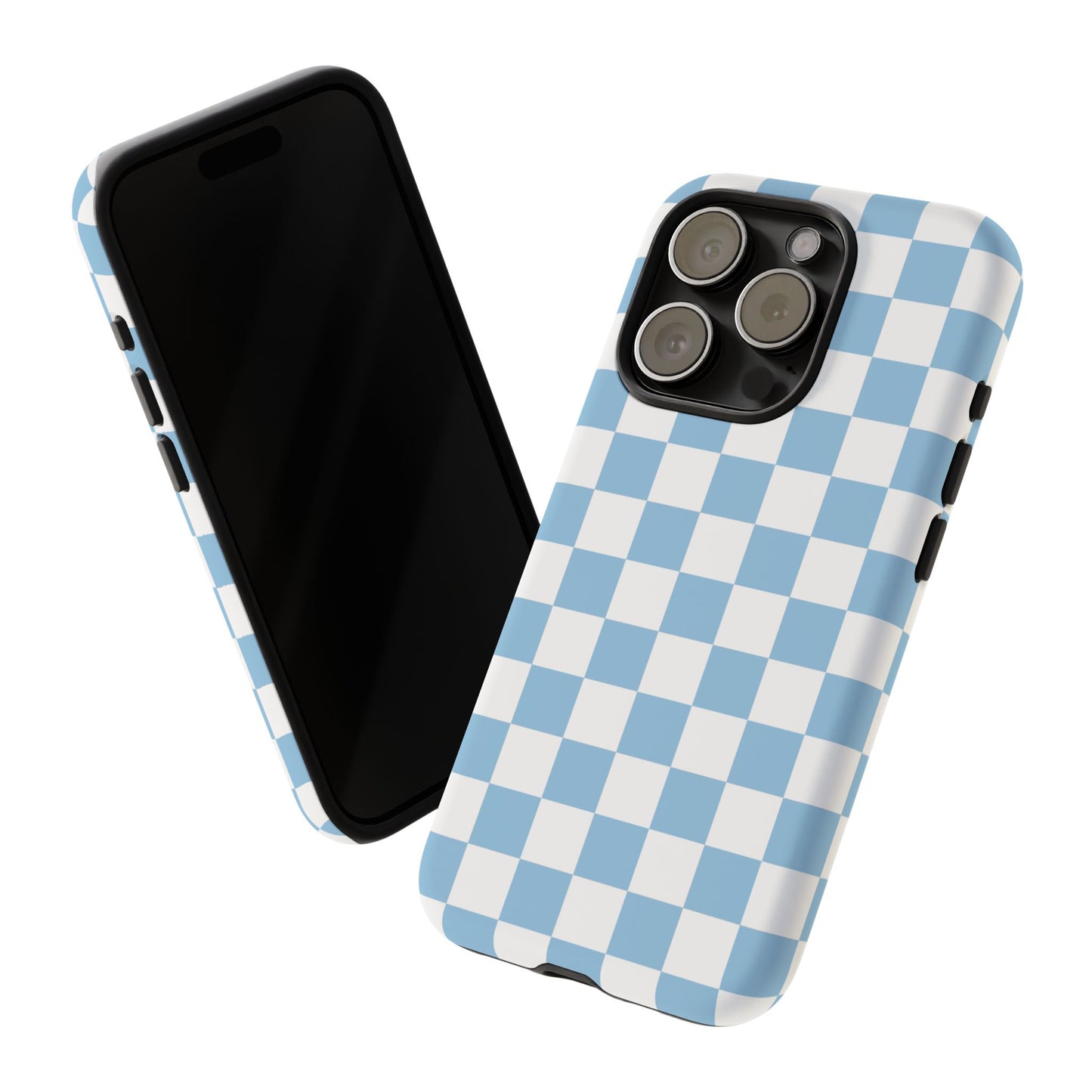 Blue Checkered Phone Case, Tough Phone Cover, Stylish Mobile Protector, Unique Gift for Him/Her, Trendy Accessories for Holidays