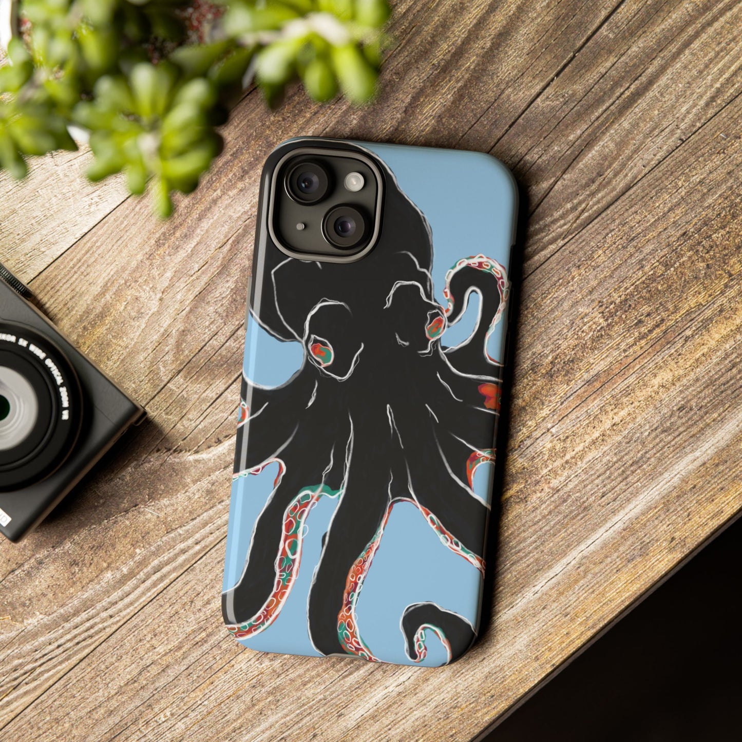 Octopus Tough Phone Case, Sea Creature Design, Ocean Lover Gift, Unique Phone Cover, Underwater Artwork