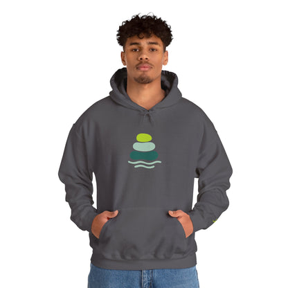 Serene Stacked Stones Hoodie, Unisex Sweatshirt for Mindfulness, Cozy Layer for Relaxation, Gift for Yoga Lovers, Perfect for Meditation