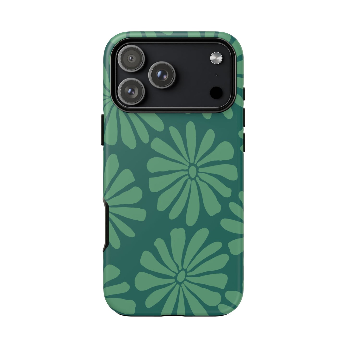Stylish iPhone Case, Floral Phone Cover, Tough Phone Cases, Green Daisy Design, Unique Gift for Her, Spring Accessories