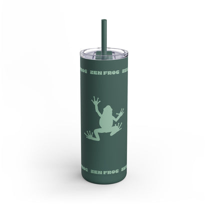 Zen Frog Skinny Tumbler, 20oz - Unique Drinkware for Nature Lovers, Eco-friendly Gift, Travel Cup, Summer Hydration, Stylish Reusable Cup