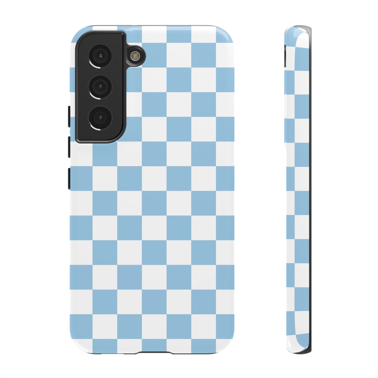Blue Checkered Phone Case, Tough Phone Cover, Stylish Mobile Protector, Unique Gift for Him/Her, Trendy Accessories for Holidays