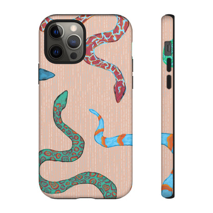 Colorful Snake Phone Case, Tough Phone Case, Unique Phone Cover, Animal Print Case, Gifts for Her, Trendy Accessories