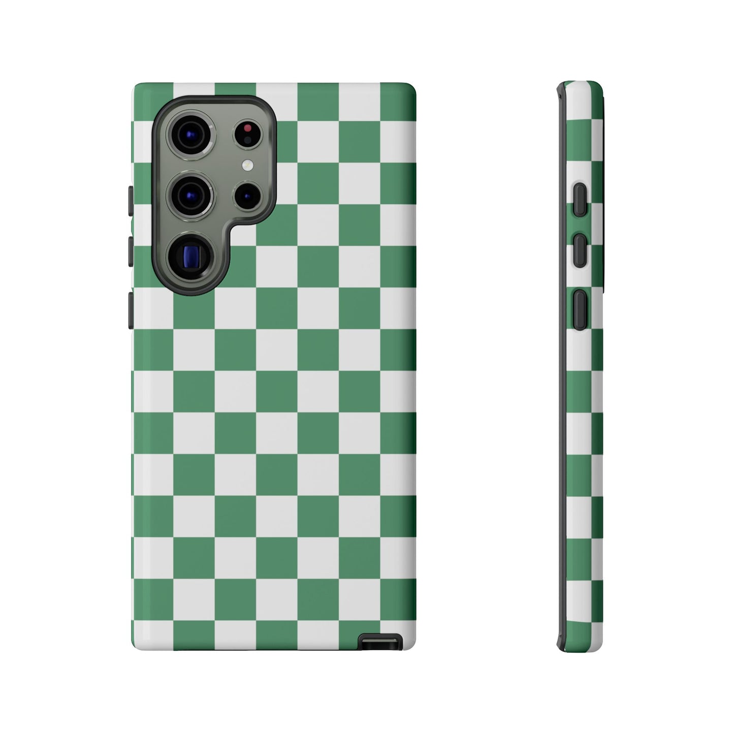 Stylish Phone Case - Green Checker Print, Trendy Phone Cover, Unique Gift, Modern Accessories, Eco-Friendly Case