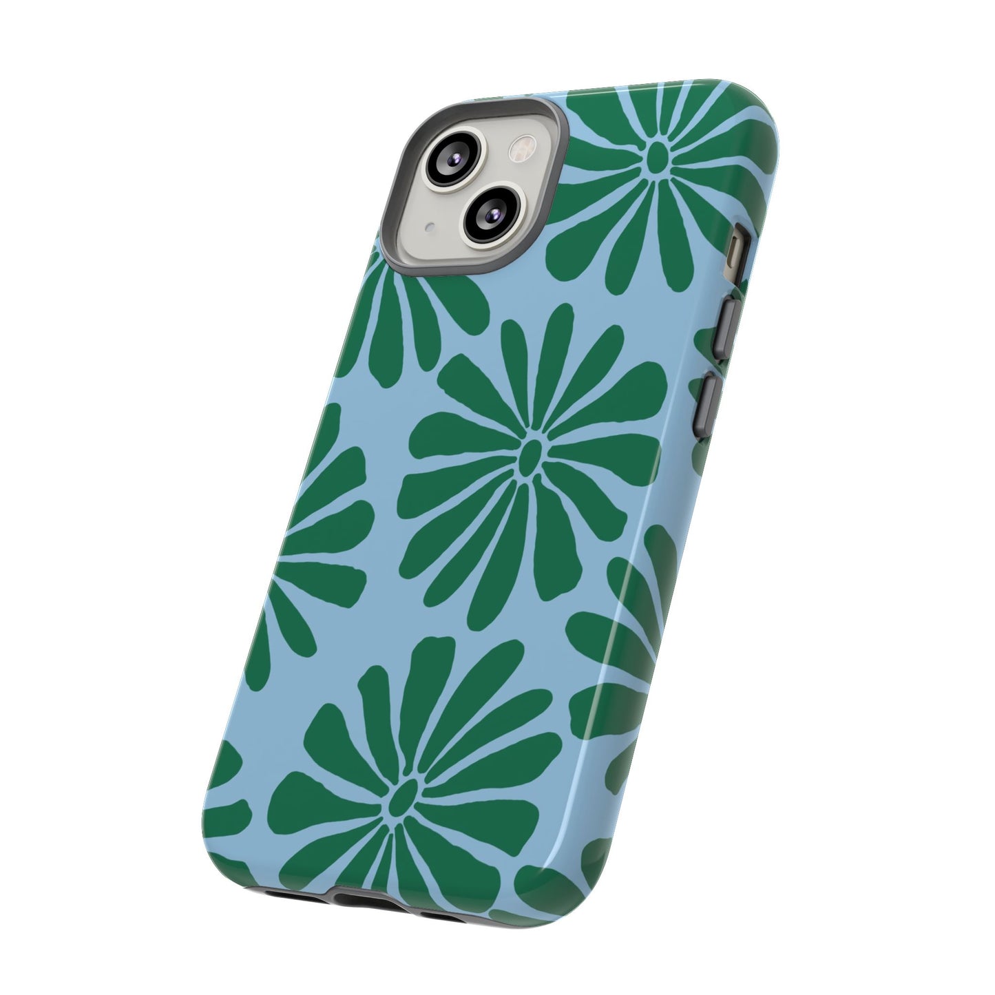 Stylish iPhone Case, Floral Phone Cover, Tough Phone Cases, Green Daisy Design, Unique Gift for Her, Spring Accessories