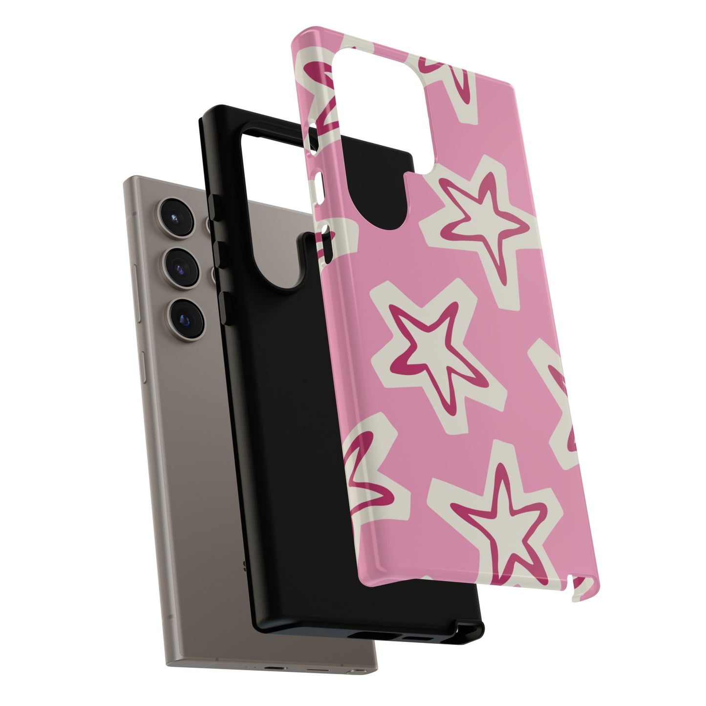 Starry Pink Phone Case | Tough Cases for Trendy Protection, Cute Gift, Fun Design, Holiday Match, Everyday Use