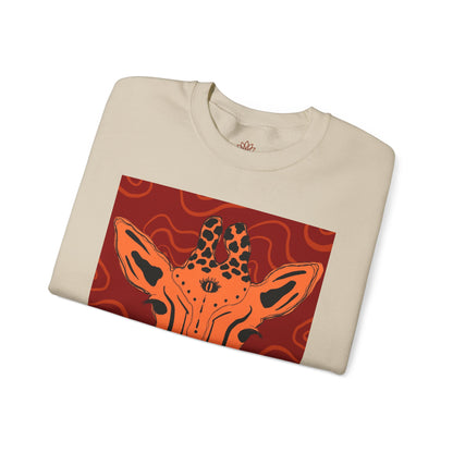 Giraffe Art Crewneck Sweatshirt, Cozy Giraffe Sweatshirt, Animal Lover Gift, Unique Sweatshirt for Friends, Cute Animal Apparel