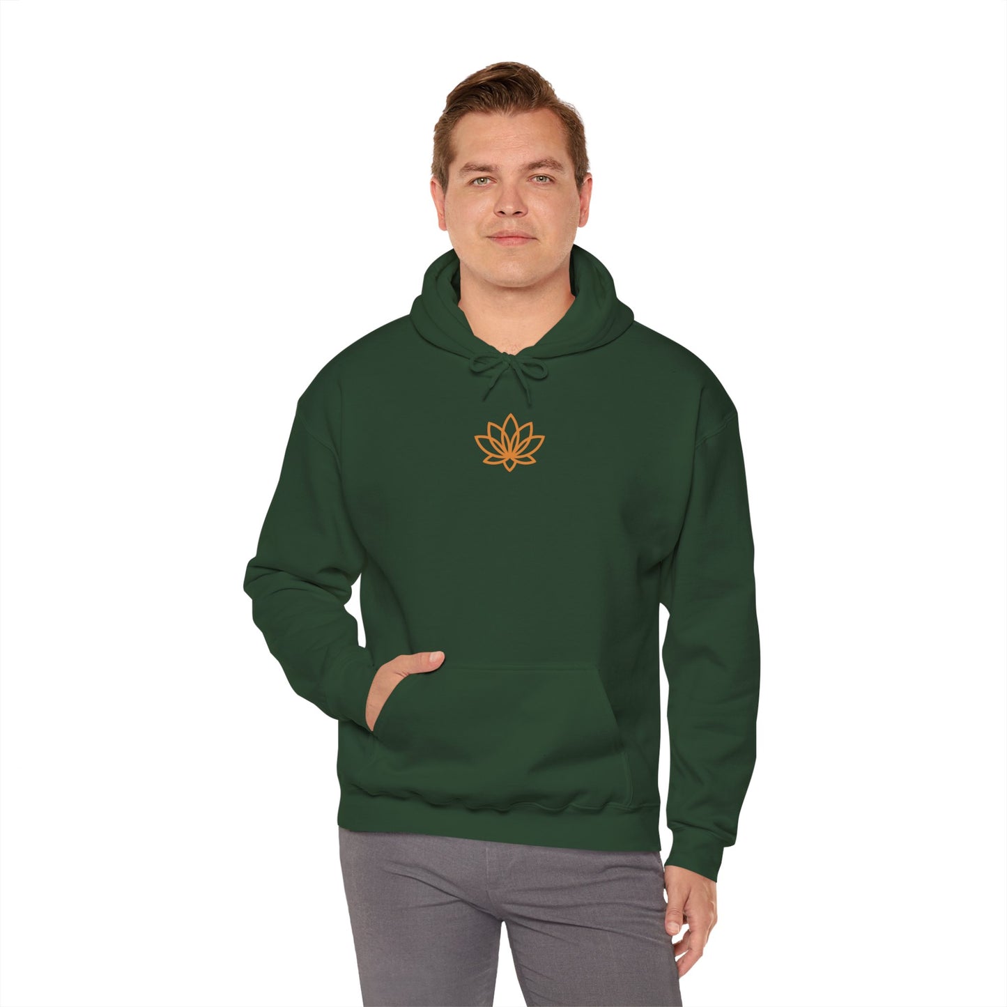 Serene Adventure Hoodie with Lotus Design, Eco-Friendly Sweatshirt for Outdoors, Yoga, Surfing, Beach Days, Mindfulness, Gift for Her, Gift for Him, Kayak Sweatshirt, Outdoor Designs