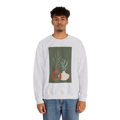 Botanical Minimalist Crewneck Sweatshirt, Cozy Unisex Pullover, Nature-Inspired Gift, Fall Fashion, Comfortable Layering Piece