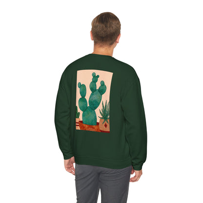 Cactus Art Crewneck Sweatshirt - Cozy unisex pullover, perfect for plant lovers, everyday wear, gifts for him/her, and casual outings