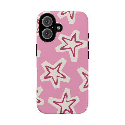 Starry Pink Phone Case | Tough Cases for Trendy Protection, Cute Gift, Fun Design, Holiday Match, Everyday Use